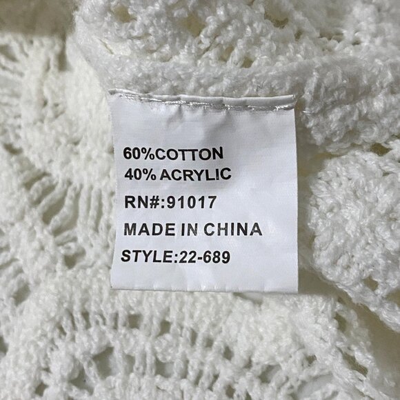 Umgee Solitaire Crochet Top Womens XS White Cruisewear Summer Coastal Grandma - Picture 5 of 6